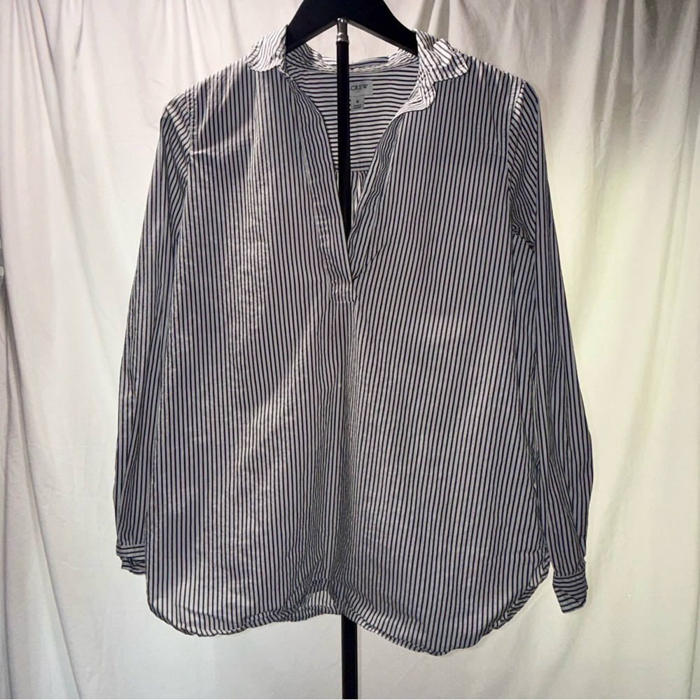 J. Crew Black & White Striped Shirt